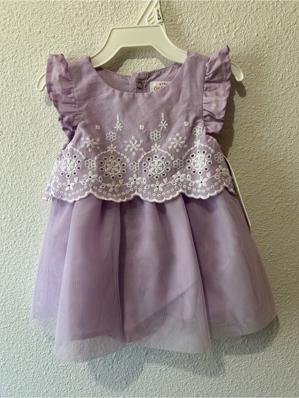 Lavender Embroidered Tulle Dress